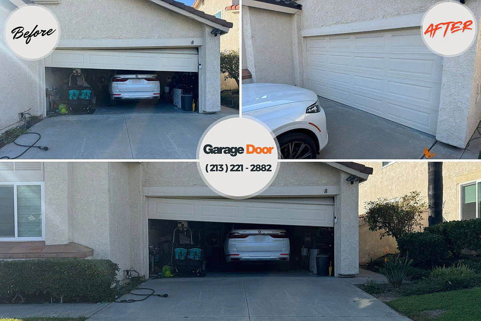 Before and after: garage door repair Perth Amboy, NJ
